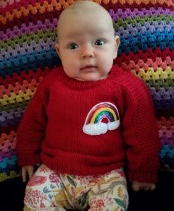 baby rainbow knit jumper